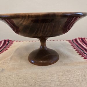 Vintage Oregon Myrtlewood Pedastal Dish